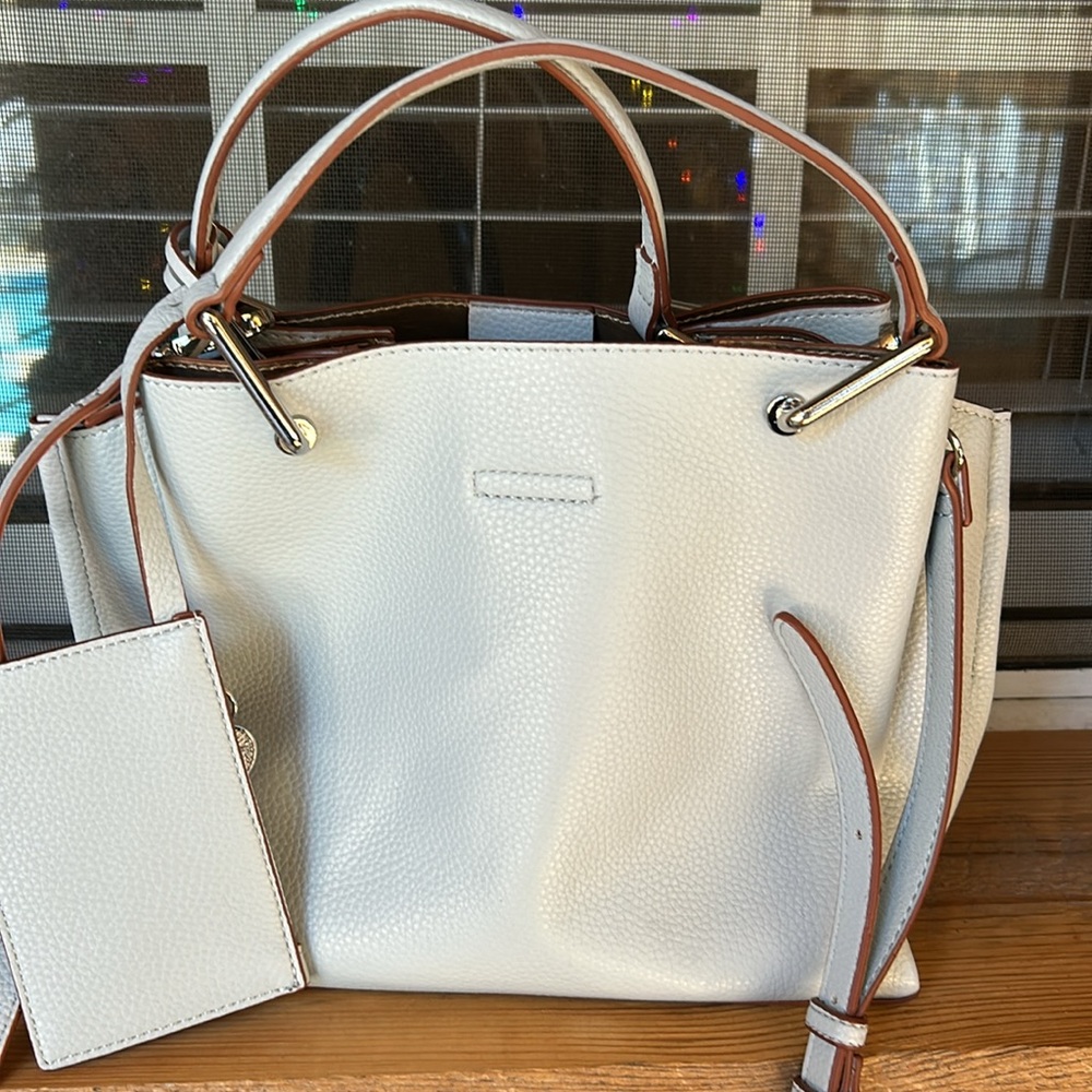 Blue Anne Klein Midi Satchel, crossbody or hand carry purse NWT - Picture 10 of 13